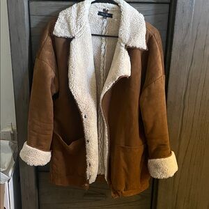 Honey Punch Brown Teddy Jacket with Cream Lining